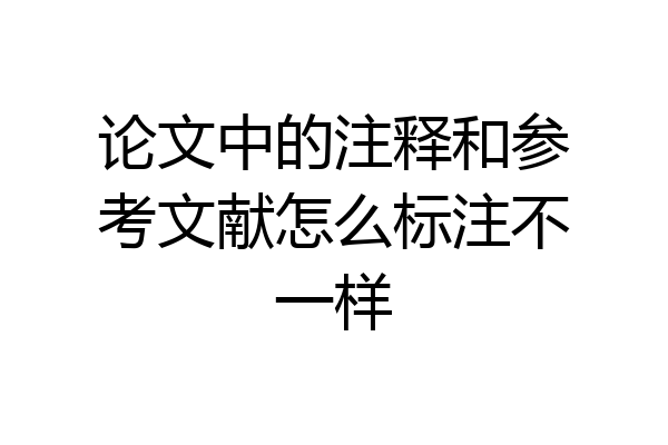 论文中的注释和参考文献怎么标注不一样