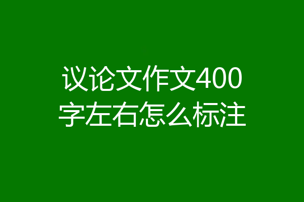 议论文作文400字左右怎么标注