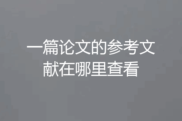 一篇论文的参考文献在哪里查看
