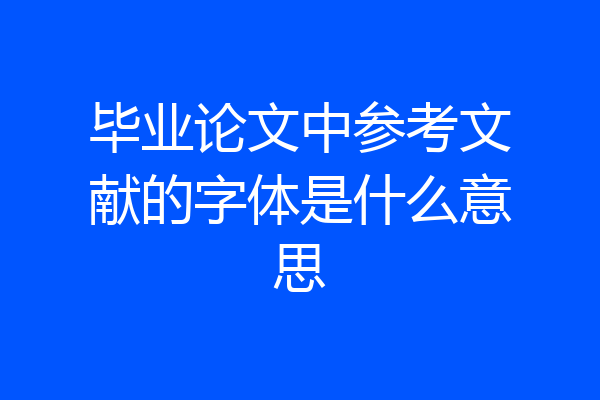毕业论文中参考文献的字体是什么意思