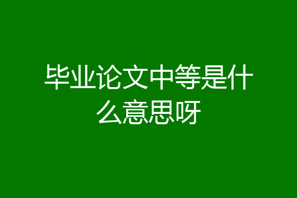 毕业论文中等是什么意思呀