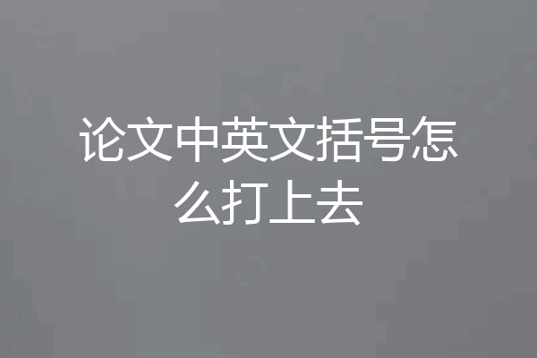 论文中英文括号怎么打上去