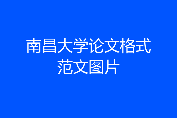 南昌大学论文格式范文图片