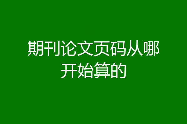 期刊论文页码从哪开始算的
