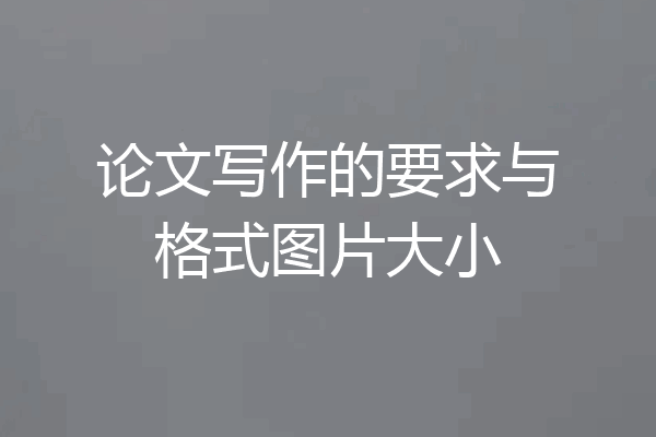 论文写作的要求与格式图片大小
