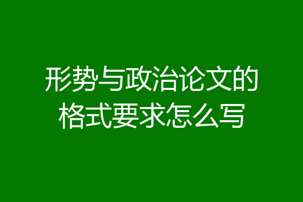 形势与政治论文的格式要求怎么写