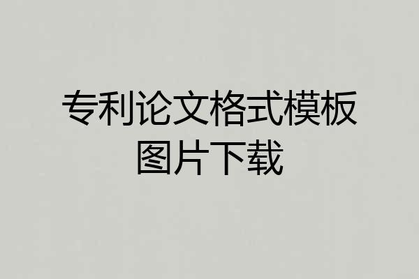 专利论文格式模板图片下载
