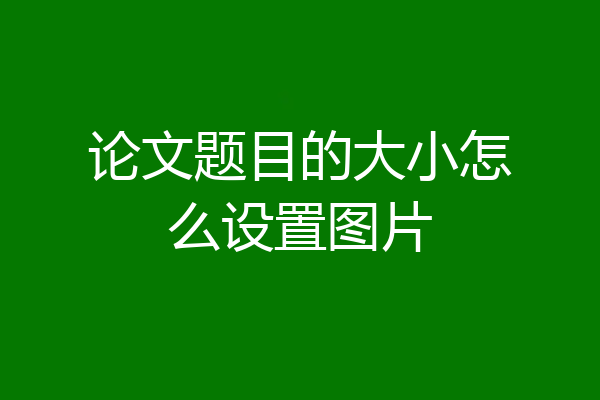 论文题目的大小怎么设置图片