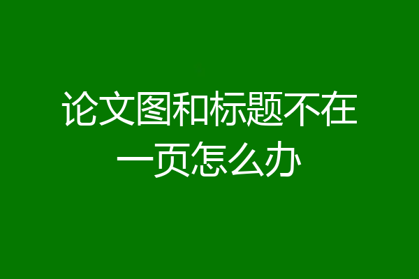 论文图和标题不在一页怎么办