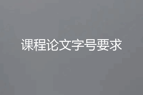 课程论文字号要求