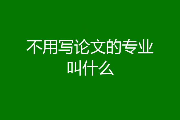 不用写论文的专业叫什么