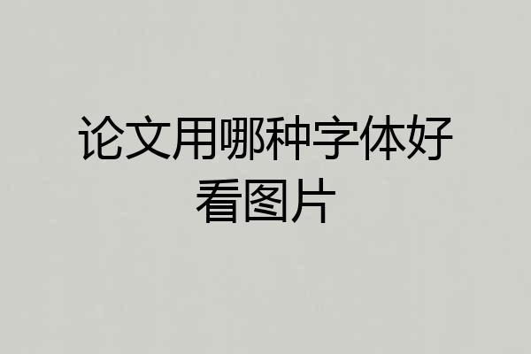 论文用哪种字体好看图片