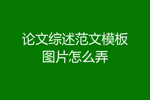 论文综述范文模板图片怎么弄