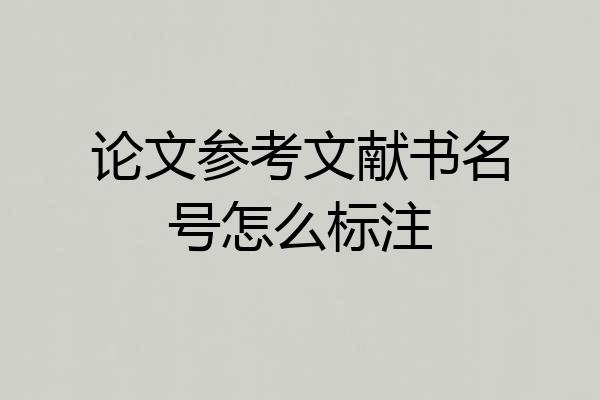 论文参考文献书名号怎么标注