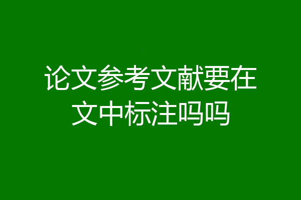论文参考文献要在文中标注吗吗