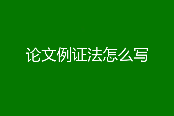 论文例证法怎么写