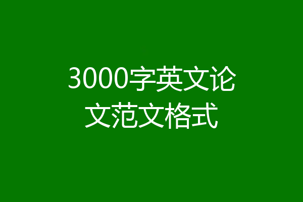 3000字英文论文范文格式
