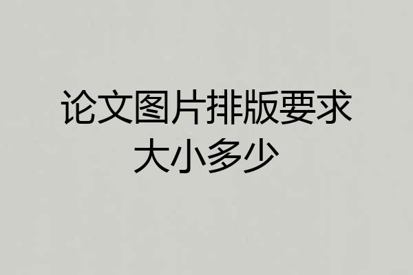 论文图片排版要求大小多少