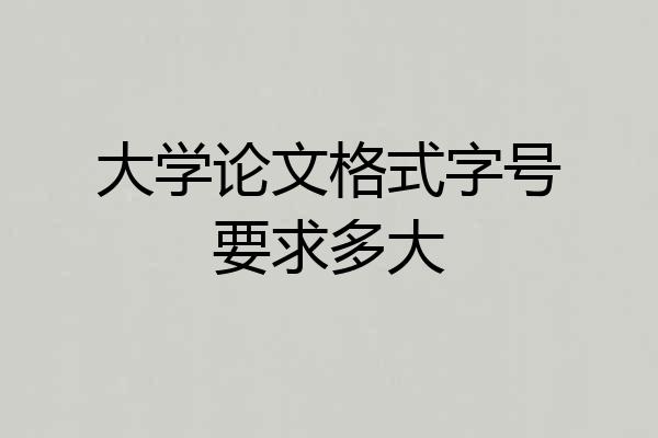 大学论文格式字号要求多大