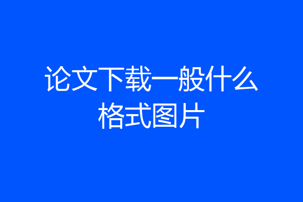 论文下载一般什么格式图片