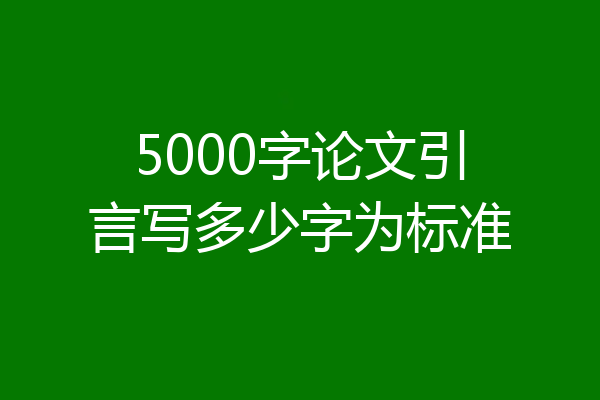 5000字论文引言写多少字为标准