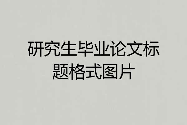 研究生毕业论文标题格式图片