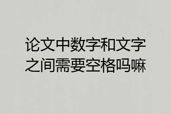 论文中数字和文字之间需要空格吗嘛