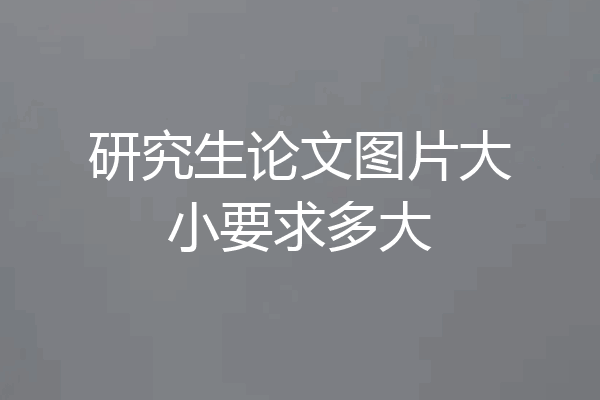研究生论文图片大小要求多大