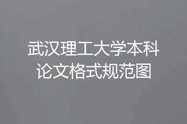 武汉理工大学本科论文格式规范图