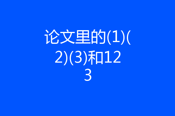 论文里的(1)(2)(3)和123