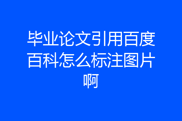 毕业论文引用百度百科怎么标注图片啊
