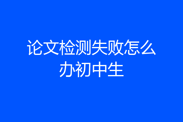 论文检测失败怎么办初中生
