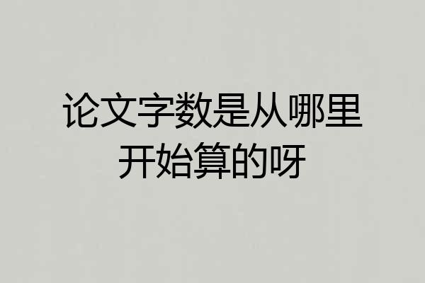 论文字数是从哪里开始算的呀