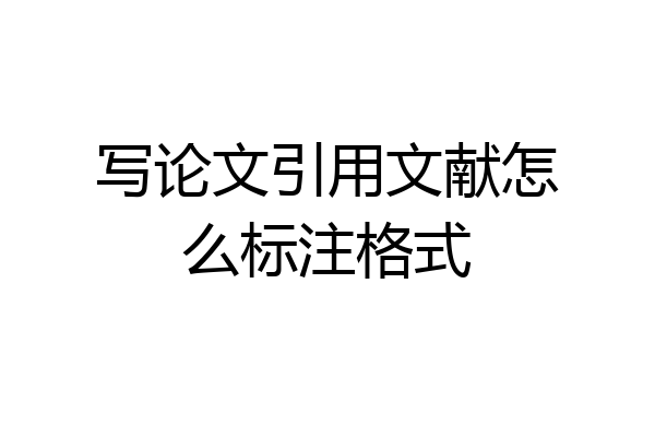 写论文引用文献怎么标注格式