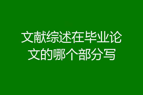 文献综述在毕业论文的哪个部分写