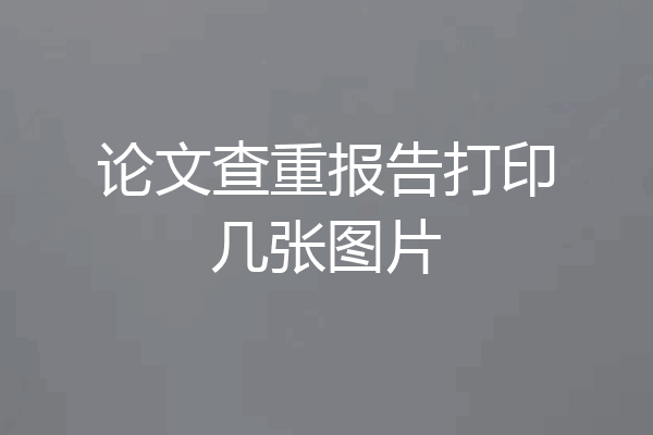 论文查重报告打印几张图片