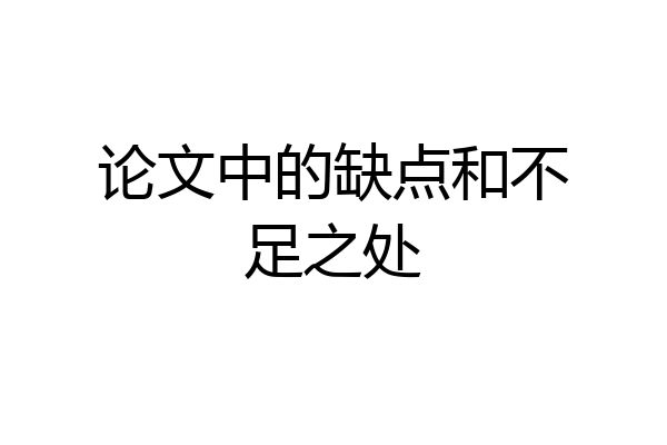 论文中的缺点和不足之处