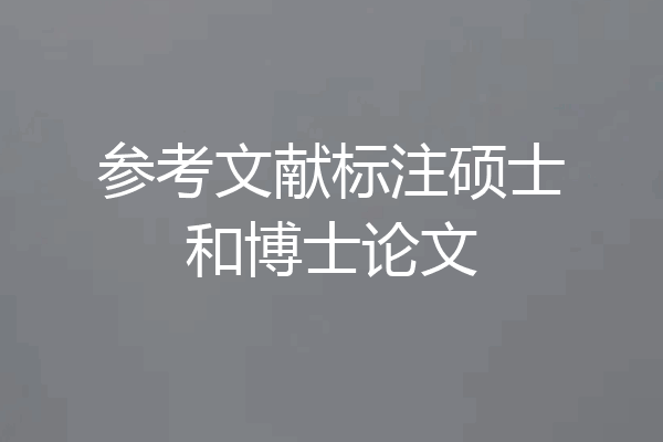 参考文献标注硕士和博士论文
