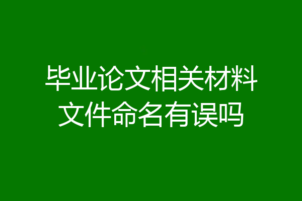 毕业论文相关材料文件命名有误吗