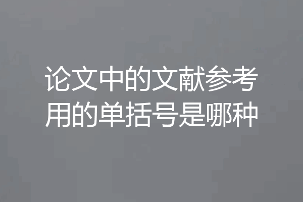 论文中的文献参考用的单括号是哪种