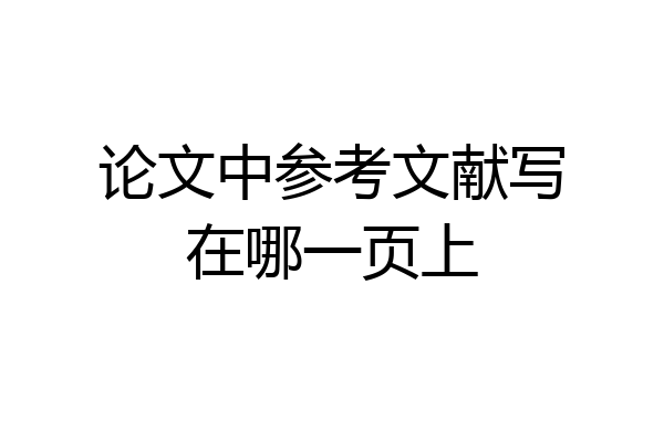 论文中参考文献写在哪一页上
