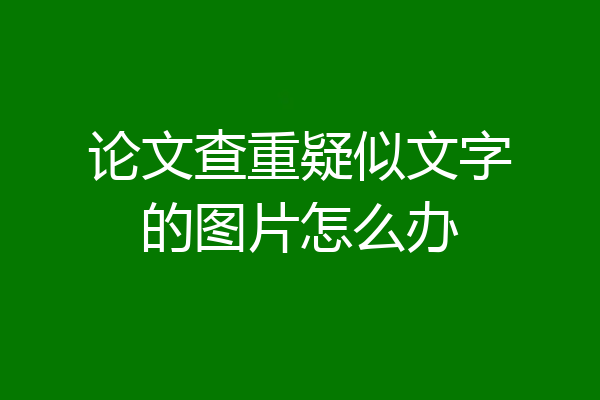 论文查重疑似文字的图片怎么办