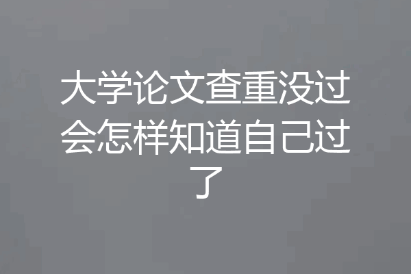 大学论文查重没过会怎样知道自己过了