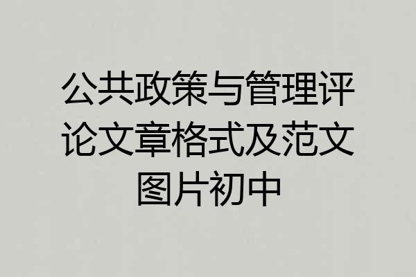 公共政策与管理评论文章格式及范文图片初中