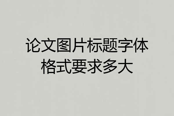 论文图片标题字体格式要求多大