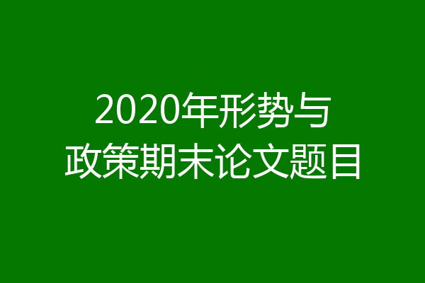 2020年形势与政策期末论文题目