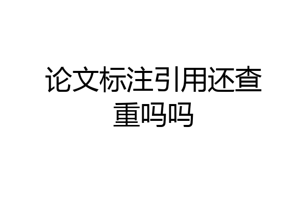 论文标注引用还查重吗吗