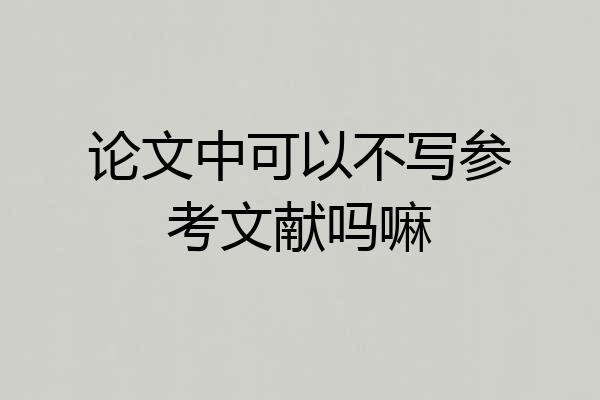 论文中可以不写参考文献吗嘛