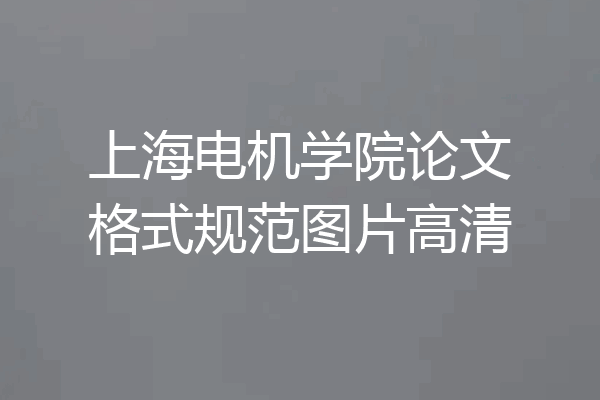 上海电机学院论文格式规范图片高清