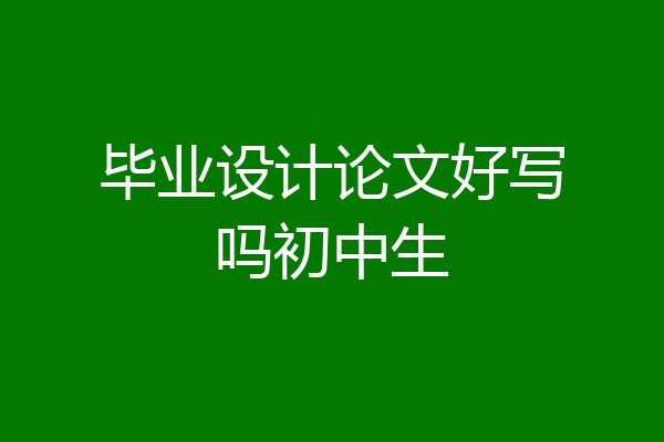 毕业设计论文好写吗初中生